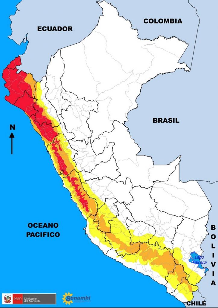 Weather alert map Peru affected areas | Peru Travel Blog