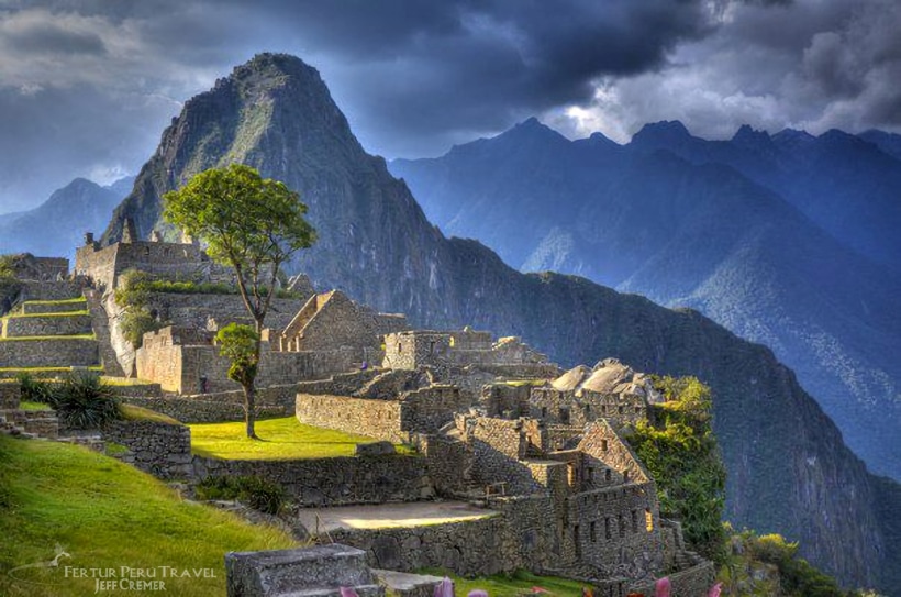 Machu Picchu Pisonay Plaza with Huayna Picchu as backdrop - Photo Courtesy of Jeff Cremer