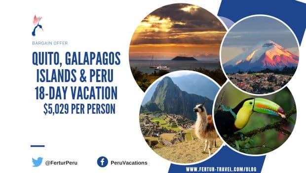 banner offer: Quito, Galapogos Islands Cruise, Amazon Jungle Lodge and Cusco-Machu Picchu