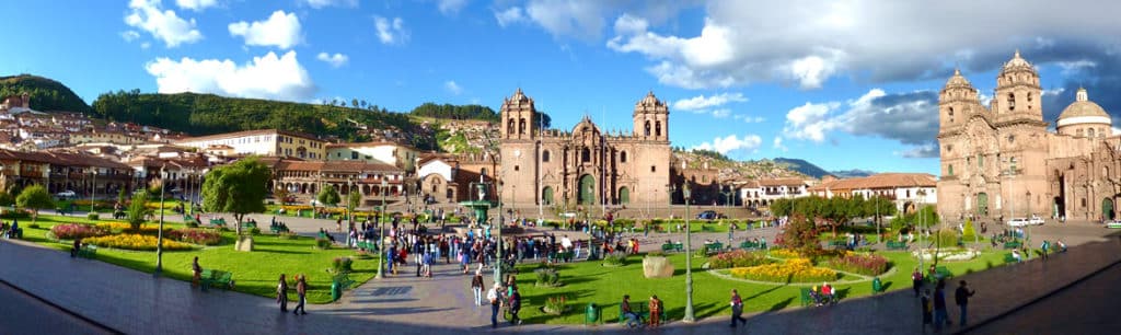 Panoramic photo of Cusco Plaza de Armas